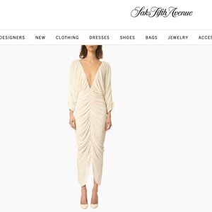 Interior  The Beatrice V-Neck Ruched Maxi Dress